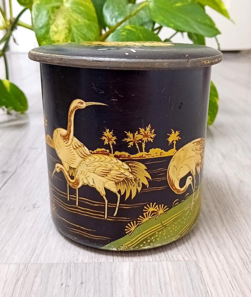 vintage blikken theebus/cacaobus van de gruyter, Verzamelen, Blikken, Ophalen of Verzenden, Gebruikt, Overige