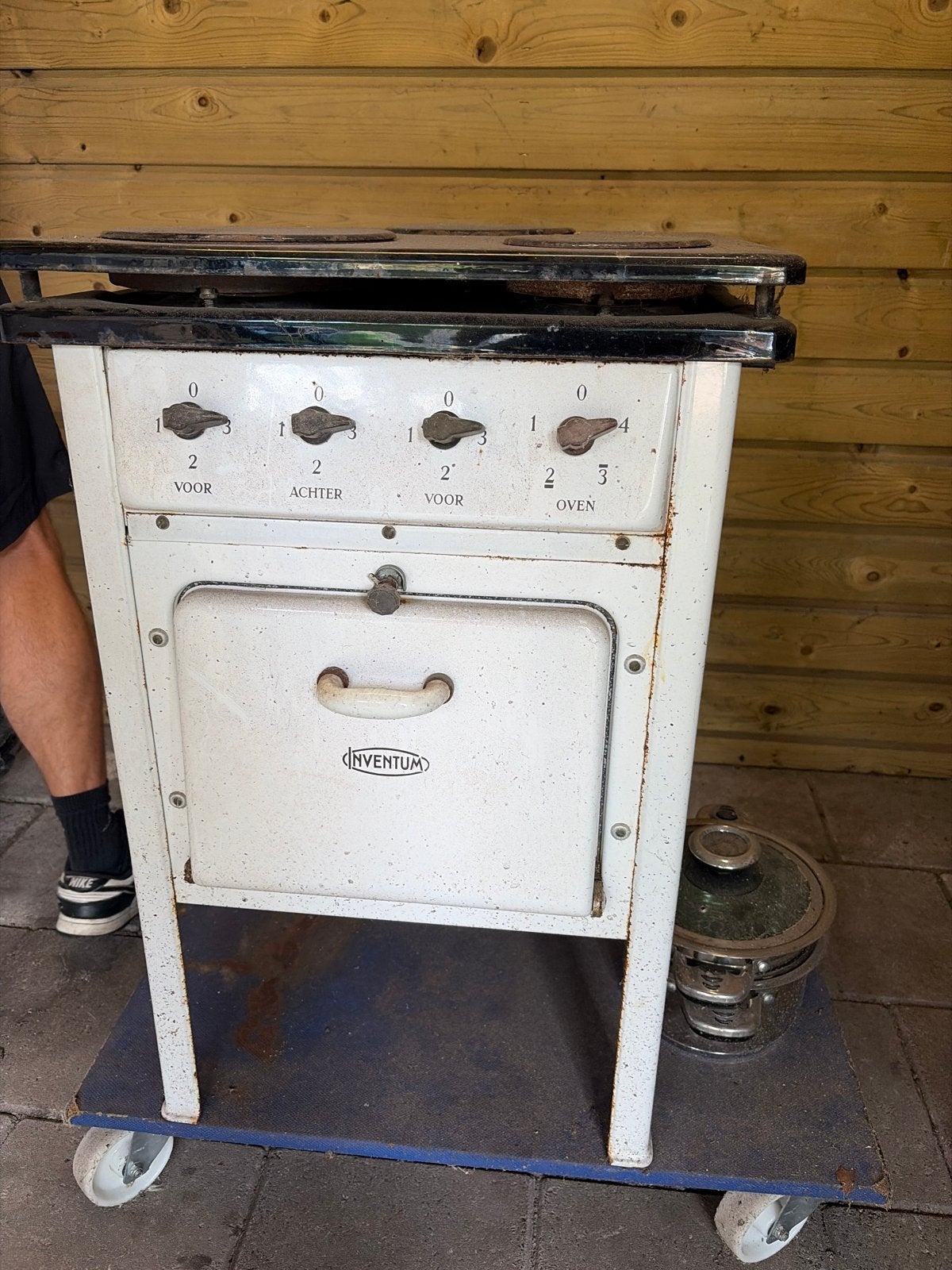 Vintage Inventum gasfornuis met oven - decoratief, Ophalen, Gebruikt, 4 kookzones, Gas