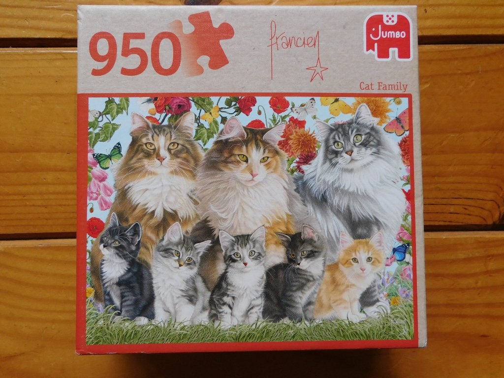 Puzzel 950 stukjes Cat Family Francien van Westering Jumbo, Ophalen of Verzenden, 500 t/m 1500 stukjes, Zo goed als nieuw, Legpuzzel
