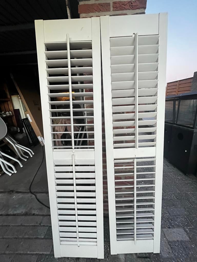Candoo witte houten raamschutter 42x180 cm raamdecoratie, Gebruikt, Minder dan 80 cm, Overige typen, 160 cm of meer