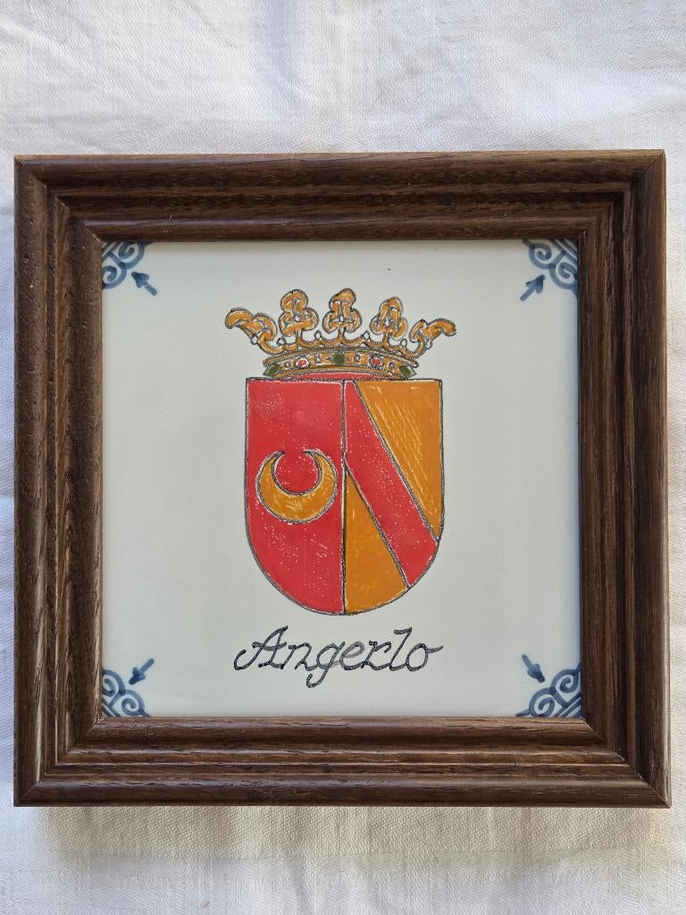 Makkum wandtegel heraldiek gemeentewapen Angerlo (Liemers, Antiek en Kunst, Ophalen of Verzenden