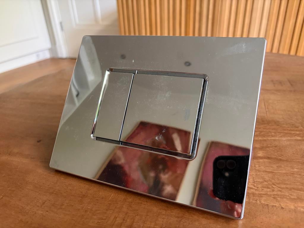 Grohe Chroom Spoelplaat voor Toilet, Ophalen of Verzenden, Zo goed als nieuw, Chroom, Toilet