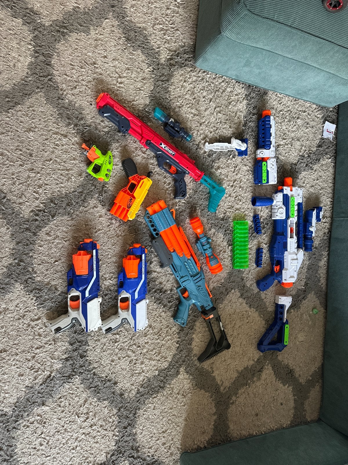 Grote Nerf en X-Shot Blaster Collectie geen pijltjes!!!, Ophalen, Gebruikt