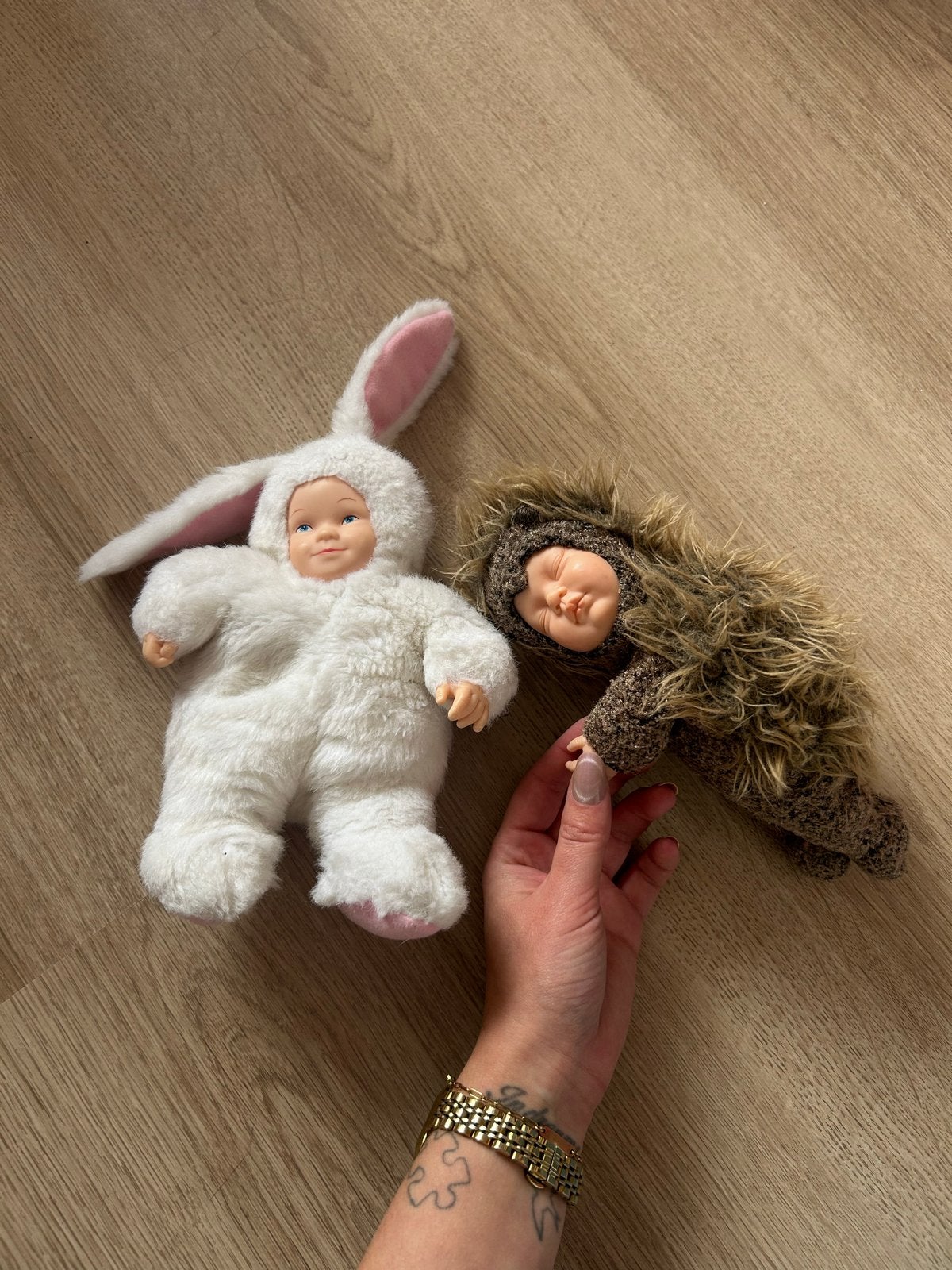 2 schattige babypoppen anne geddes, Ophalen of Verzenden, Gebruikt, Babypop