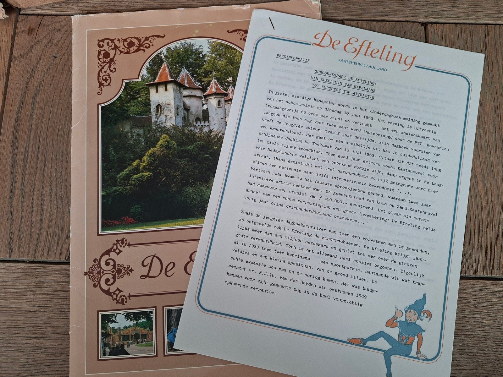 Efteling schoolreisje persinformatie 1986 (origineel), Verzamelen, Efteling, Verzenden, Gebruikt, Overige typen