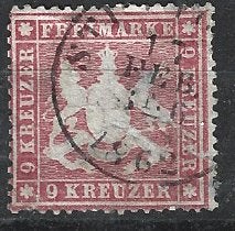D 27 - 1860 - Bayern/9 Kr, Postzegels en Munten, Ophalen of Verzenden, Overige landen, Gestempeld