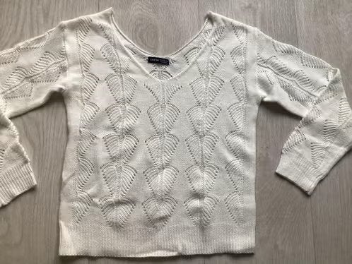 Witte trui met V-hals van Shein maat M, Kleding | Dames, Truien en Vesten, Maat 38/40 (M), Wit, Ophalen of Verzenden, Zo goed als nieuw
