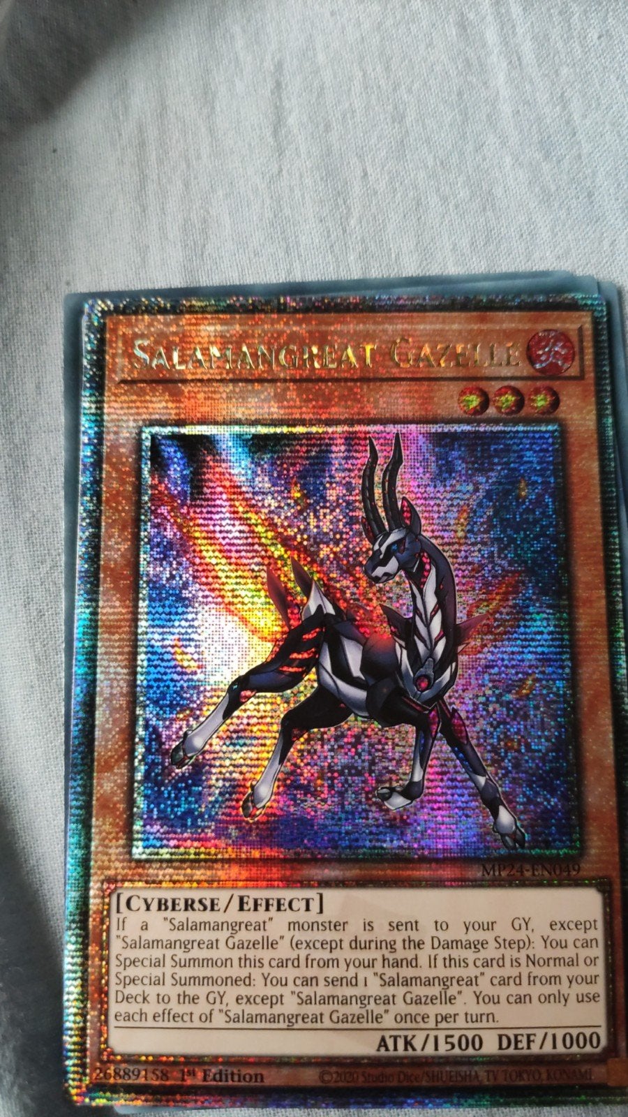 Salamangreat Gazelle Yu-Gi-Oh! Kaart (Foil, 25th), Ophalen of Verzenden, Nieuw, Losse kaart, Foil