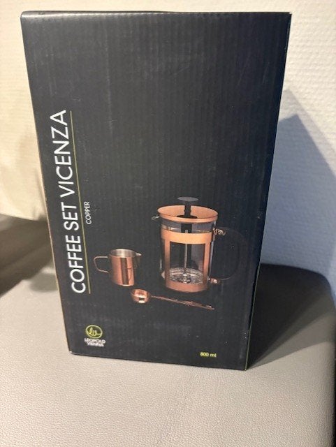 Cafetière Set Leopold Vienna Vicenza Koper, Ophalen of Verzenden, Nieuw, Koffiemachine, Gemalen koffie