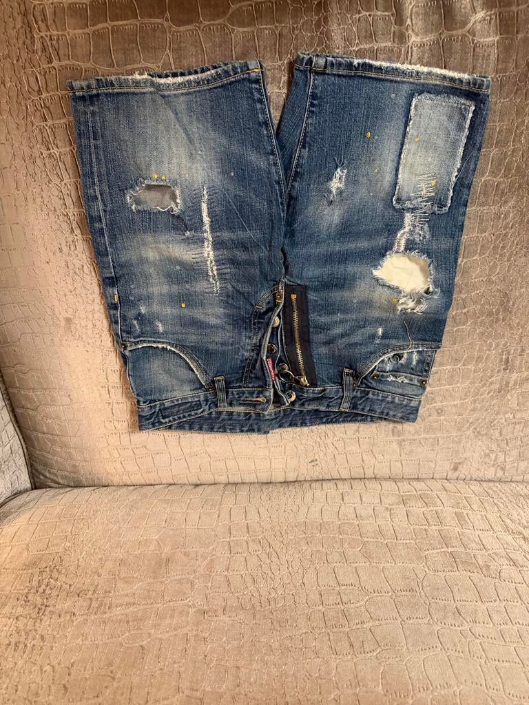 Originele Dsquared2 korte spijkerbroek, Ophalen of Verzenden, Zo goed als nieuw, Blauw, Overige jeansmaten