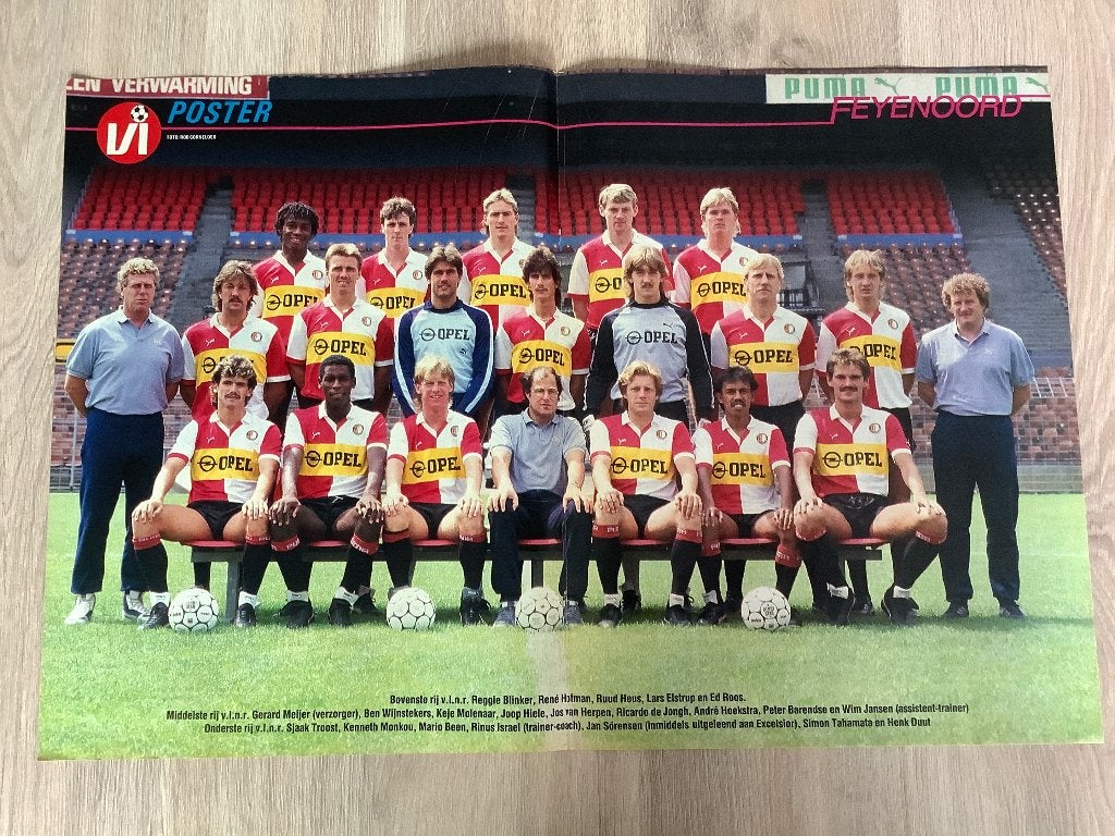 Poster Feyenoord Half Jaren 80, Ophalen of Verzenden, Zo goed als nieuw, Feyenoord, Poster, Plaatje of Sticker