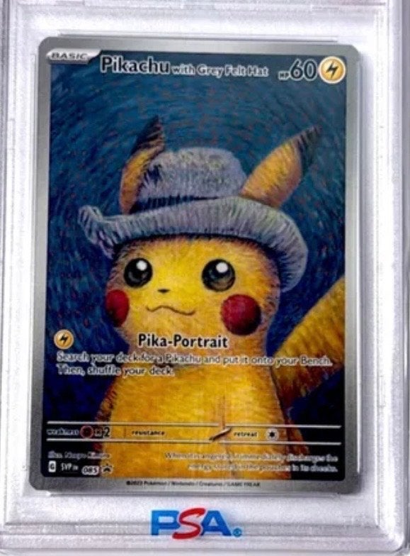 Pikachu met Grijze Vilten Hoed (Pika-Portrait) PSA, Ophalen of Verzenden, Zo goed als nieuw, Losse kaart