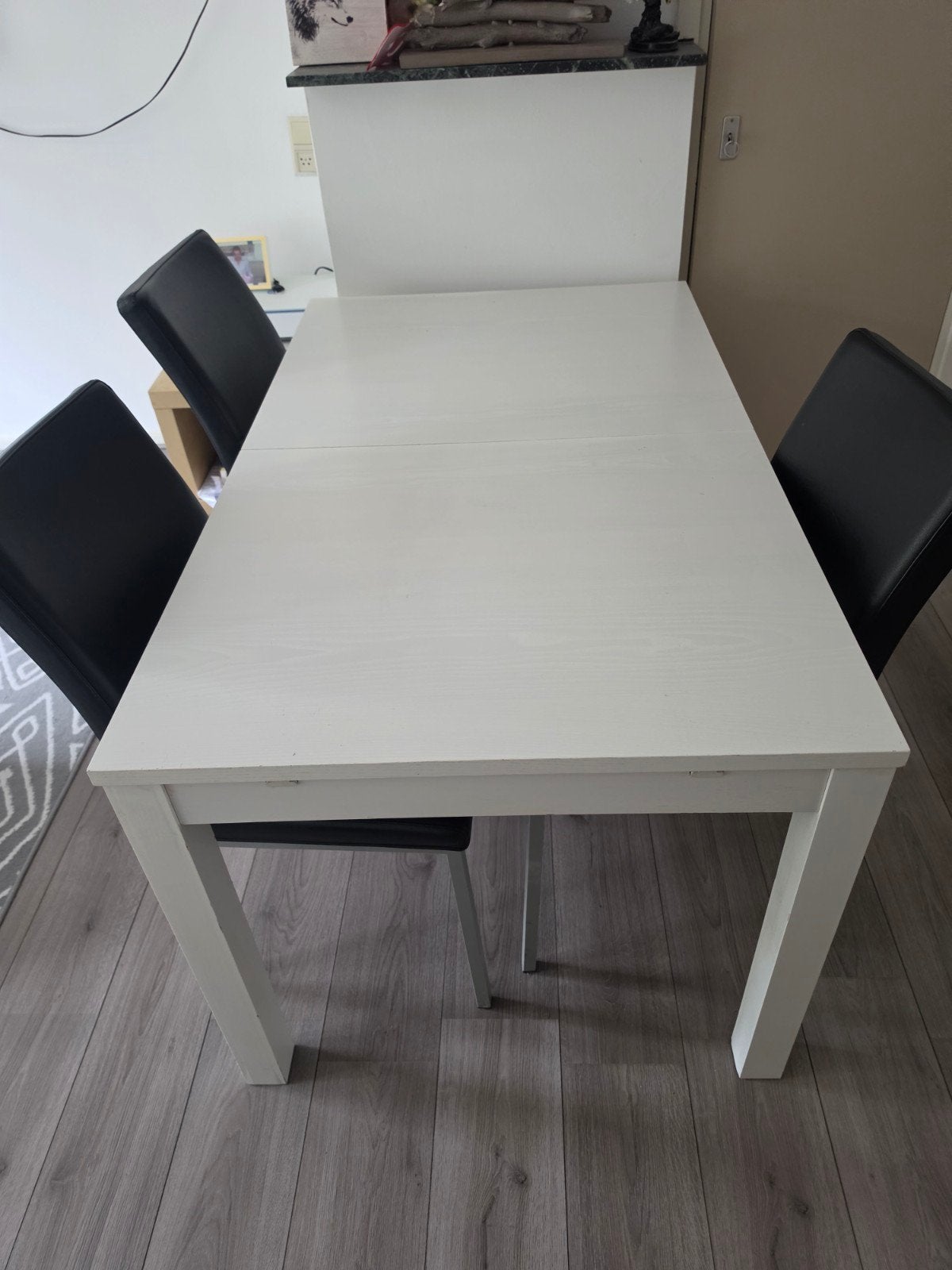 Uitschuifbare eettafel wit - perfect voor elke gelegenheid, Ophalen, Gebruikt, 100 tot 150 cm, Modern, Scandinavisch