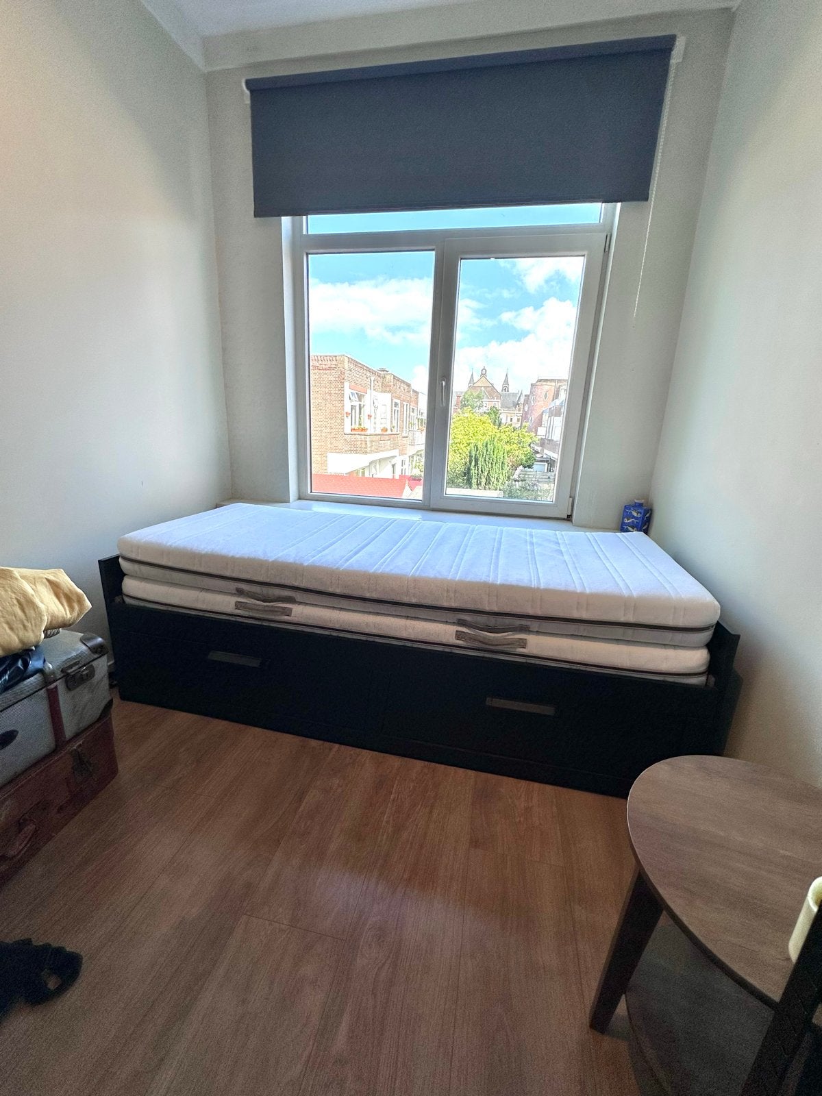 Ikea bed 200x160 cm met lades, Huis en Inrichting, Slaapkamer | Bedden, Ophalen, Gebruikt, Zwart, Tweepersoons