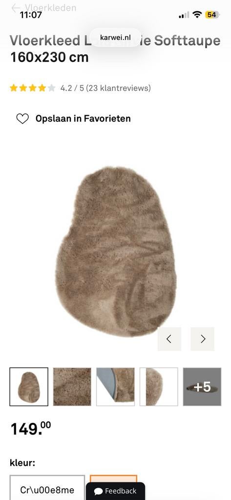 Vloerkleed Karwei, Ophalen, Bruin, 200 cm of meer, Zo goed als nieuw