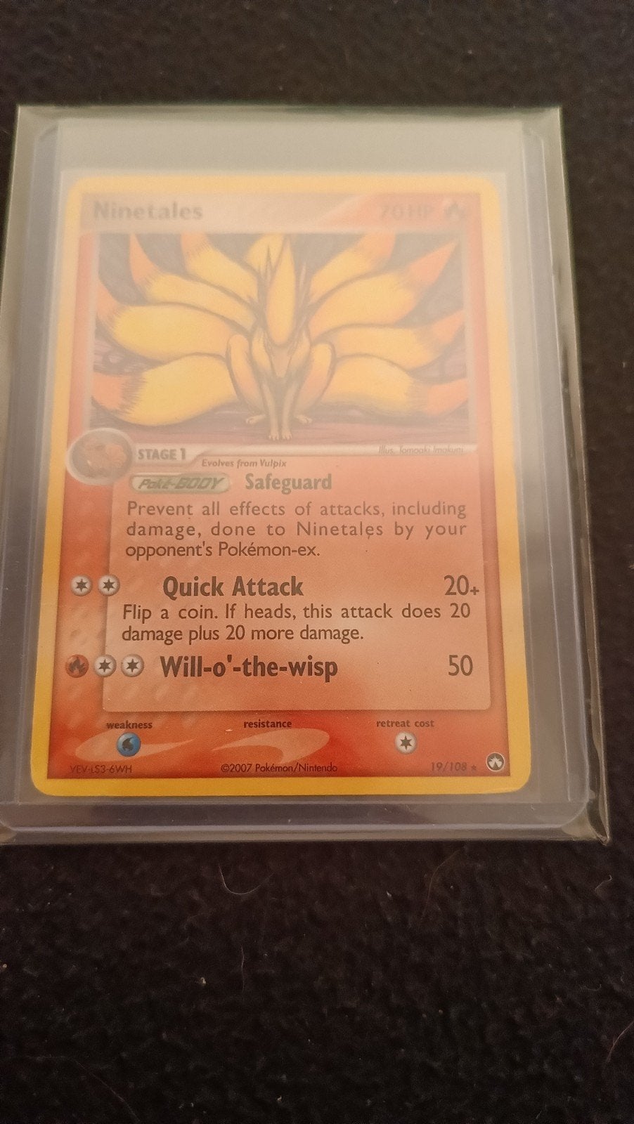 Ninetales Pokémon Kaart -, Ophalen of Verzenden, Zo goed als nieuw, Losse kaart, Foil