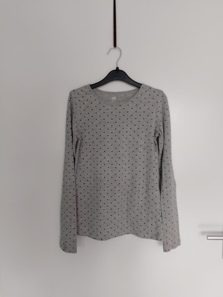 H&M grijze longsleeve maat 146-152 z.g.a.n., Kinderen en Baby's, Kinderkleding | Maat 146, Meisje, H&M, Ophalen of Verzenden, Zo goed als nieuw
