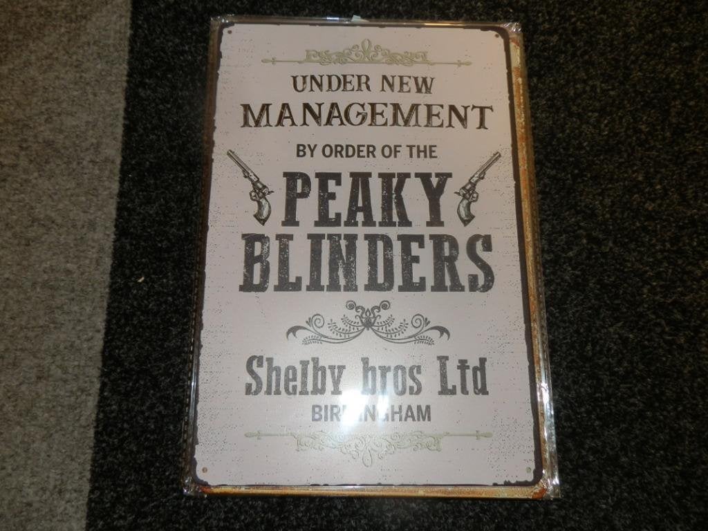Peaky Blinders Shelby decoratie borden nieuw, Huis en Inrichting, Ophalen of Verzenden, Nieuw, Minder dan 50 cm, Print