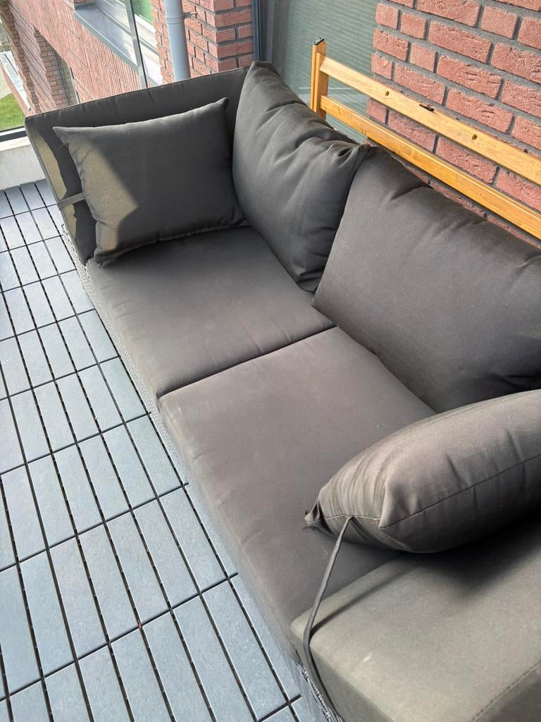 loungebank | wicker | 210x80cm | zwart, Tuin en Terras, Tuinsets en Loungesets, Ophalen of Verzenden, Zo goed als nieuw, Wicker