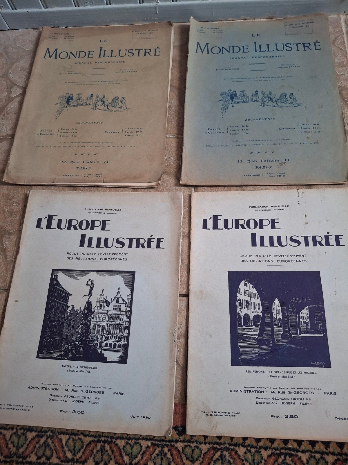 Vintage Franse tijdschriften: Le Monde Illustré & L'Europe, Ophalen of Verzenden, Gelezen, Overige typen