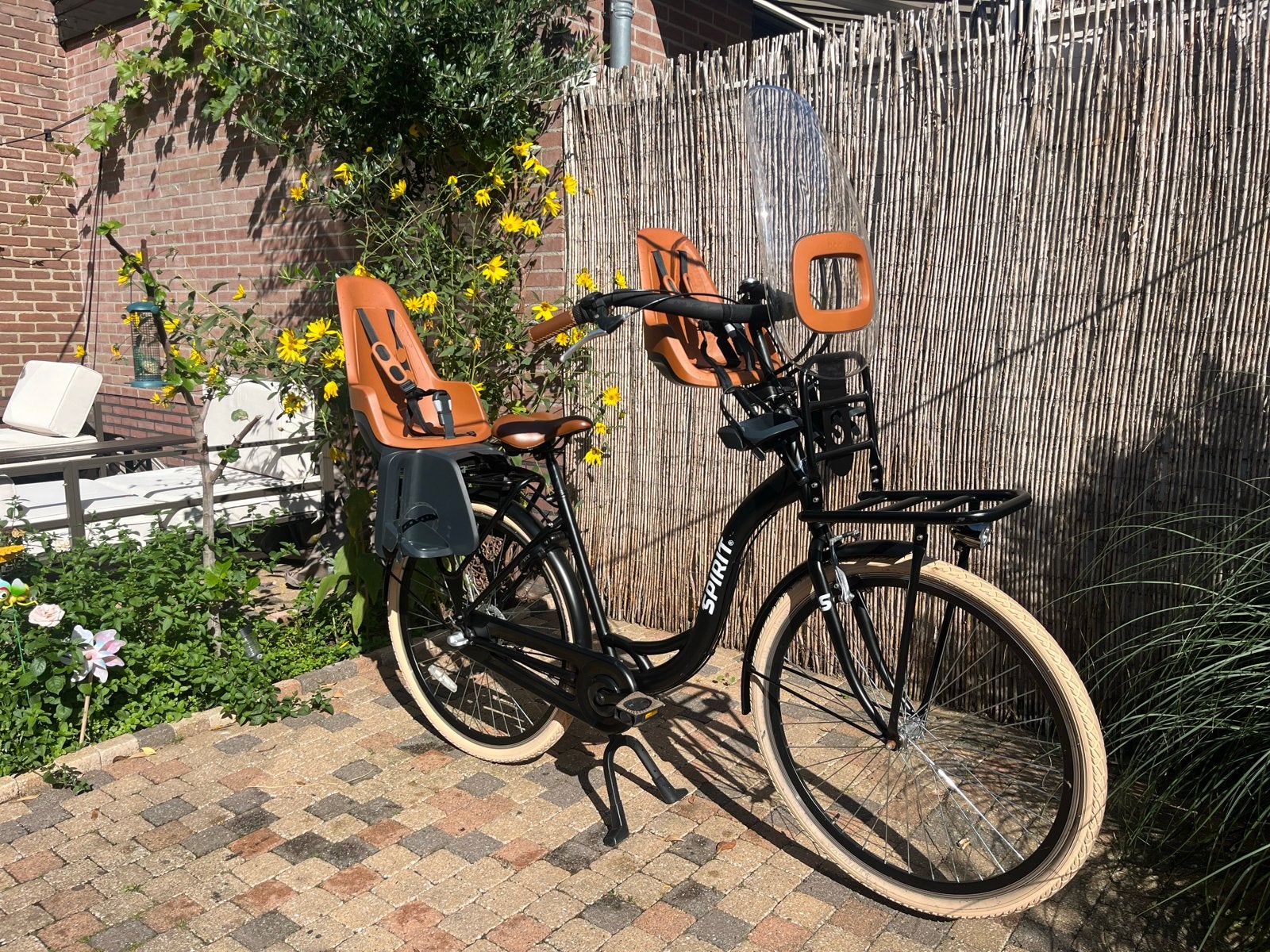 Spirit Moederfiets met Bobike kinderzitjes, Fietsen en Brommers, Fietsen | Dames | Damesfietsen, 50 tot 53 cm, Schijfrem, Ophalen