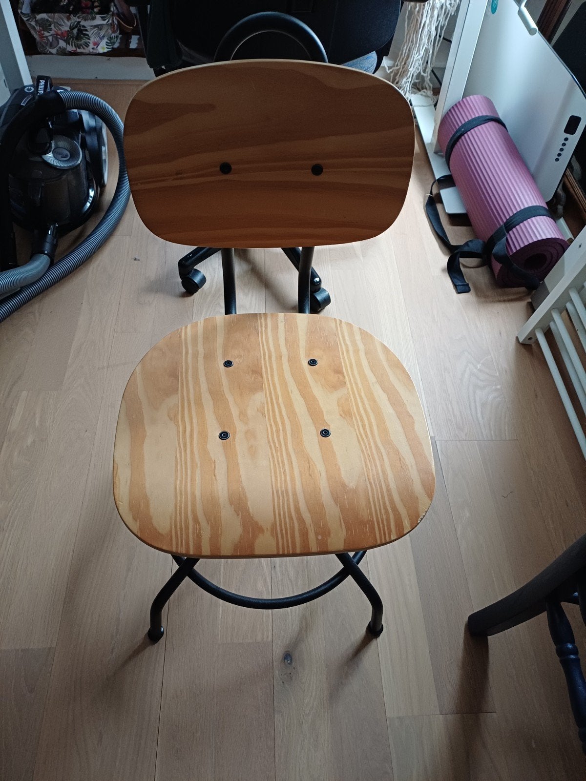 IKEA KULLABERG bureaustoel - Zwart/grenen, Ophalen, Gebruikt, Zwart, Bureaustoel