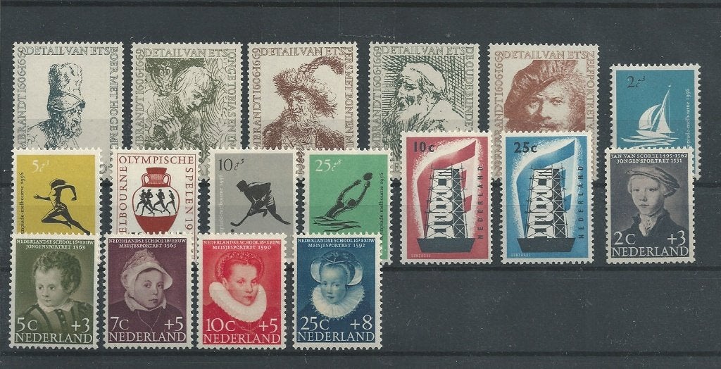 Nederland, Complete Jaargang 1956, Postfris., Postzegels en Munten, Verzenden, Na 1940, Postfris