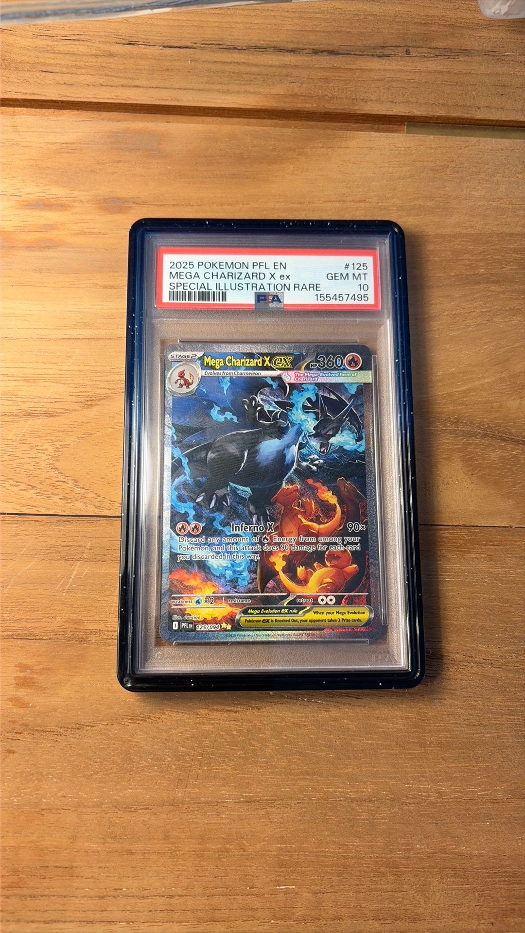 Mega Charizard X ex #125/094 PSA 10, Ophalen of Verzenden, Nieuw, Losse kaart, Foil