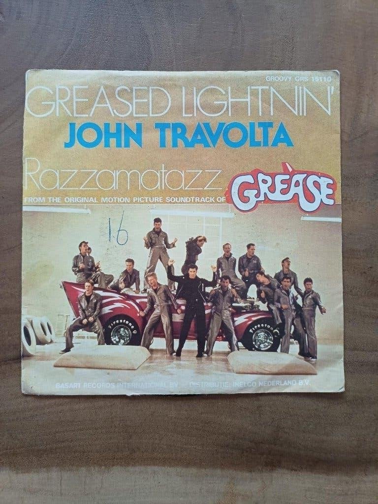 John Travolta - Grease - Geased Lightning - Single - Vinyl, Ophalen, Gebruikt, Pop