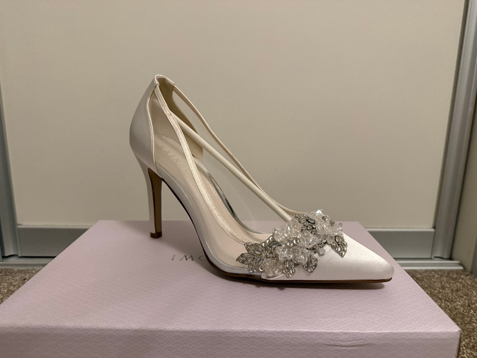 Rainbow Club Tammi Bruidsschoenen - Ivoor Satijn/Mesh, Ophalen of Verzenden, Nieuw, Wit, Pumps