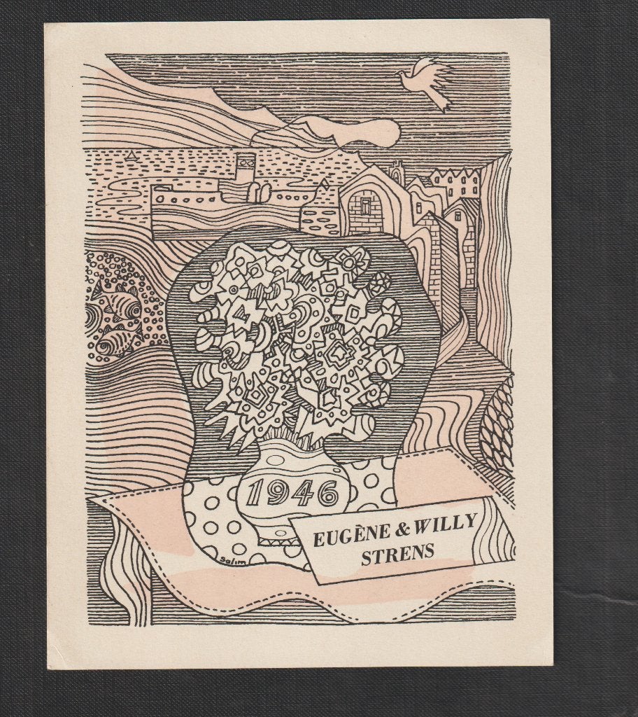 Gelegenheidsgrafiek  S.  Salim  Amsterdam  1946, Antiek en Kunst, Kunst | Etsen en Gravures, Ophalen of Verzenden