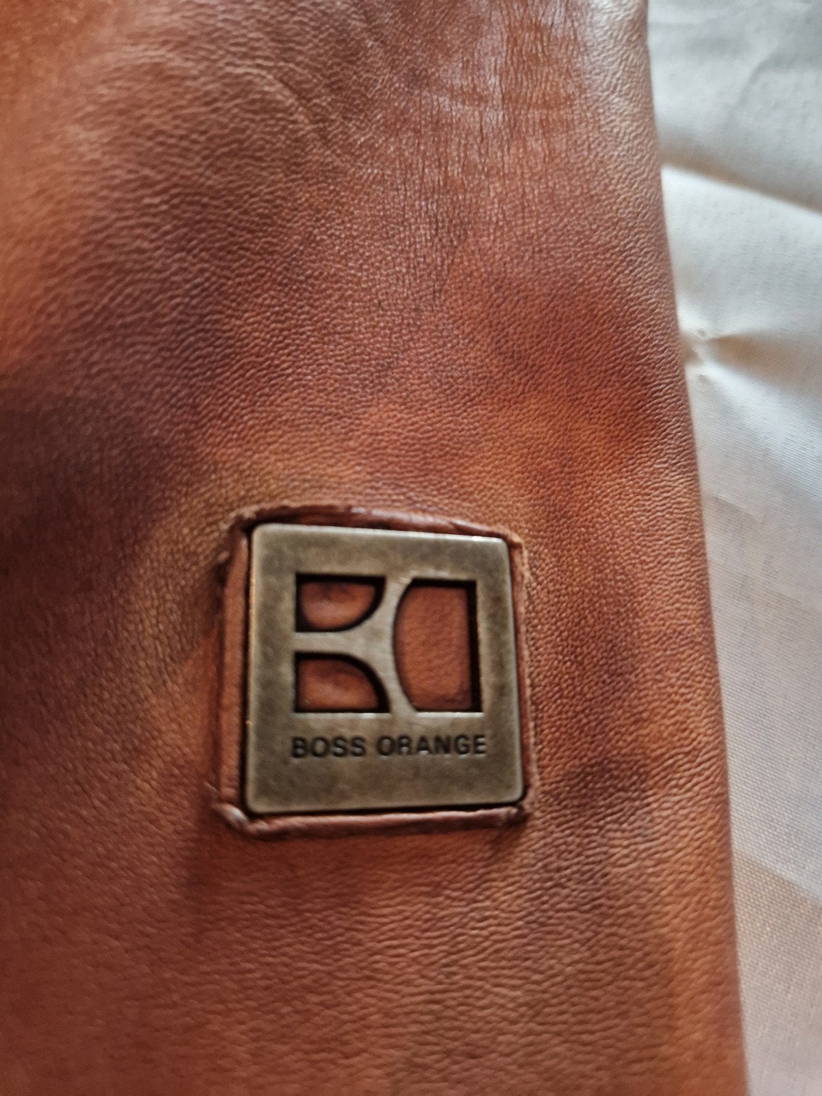 Boss Orange Leren Jas - Bruin - Maat L, Maat 52/54 (L), Bruin, Boss Orange, Ophalen of Verzenden