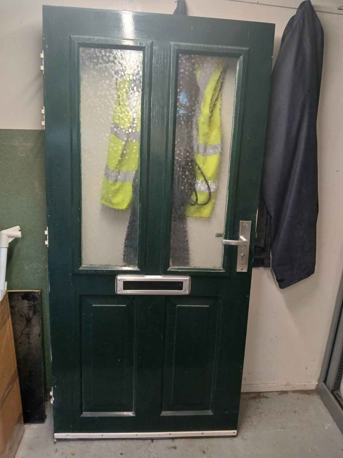 hardhouten groene voordeur, Ophalen, Gebruikt, 80 tot 100 cm, Buitendeur
