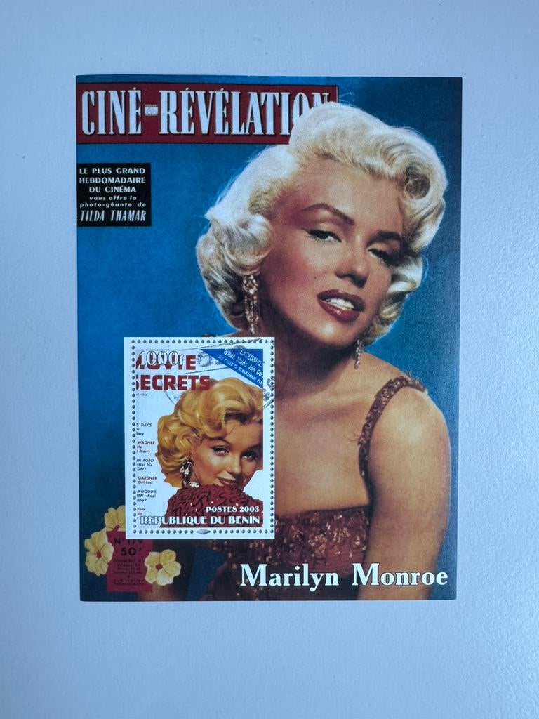 Benin blok Marilyn Monroe, Postzegels en Munten, Ophalen of Verzenden, Gestempeld