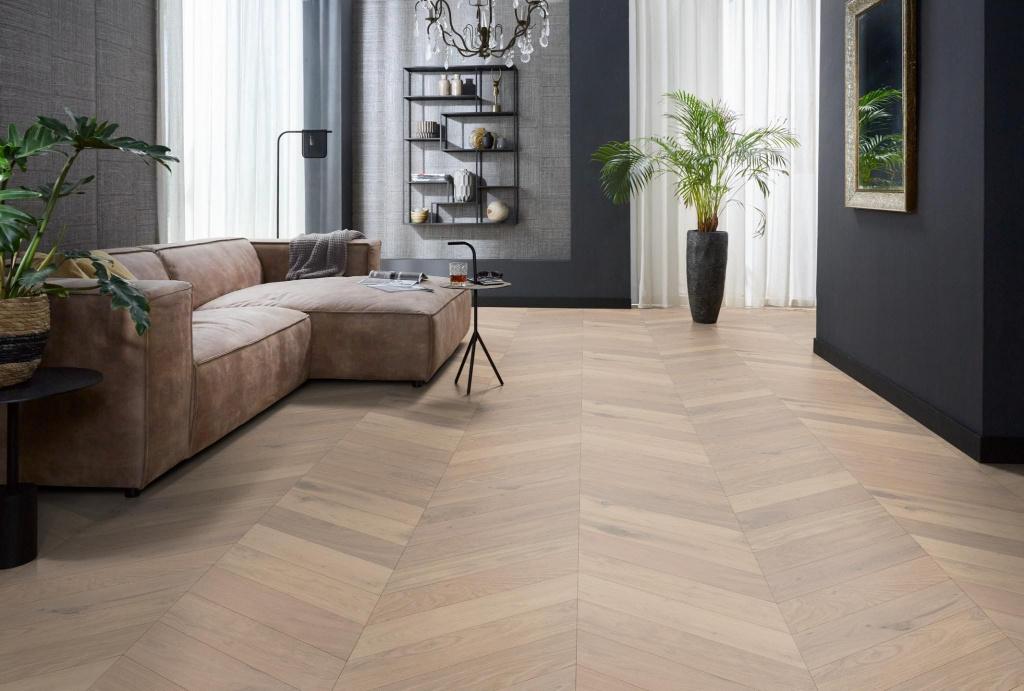 Hongaarsepunt Lamel Parket Rustiek wit - vooraf geolied, Parket, Hongaarsepunt lamel parket, 75 m² of meer, Nieuw