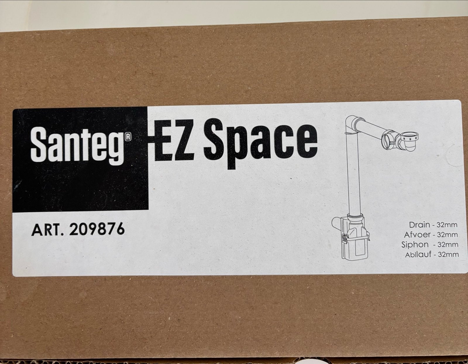 Santeg EZ Space Sifon Afvoer 32mm - Nieuw in doos, Doe-het-zelf en Verbouw, Sanitair, Ophalen of Verzenden, Nieuw, Overige typen