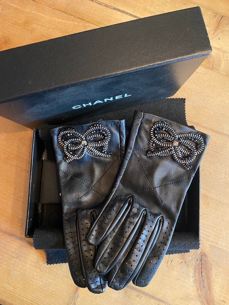 Chanel leren handschoenen, Zo goed als nieuw, Handschoenen, Chanel, Ophalen