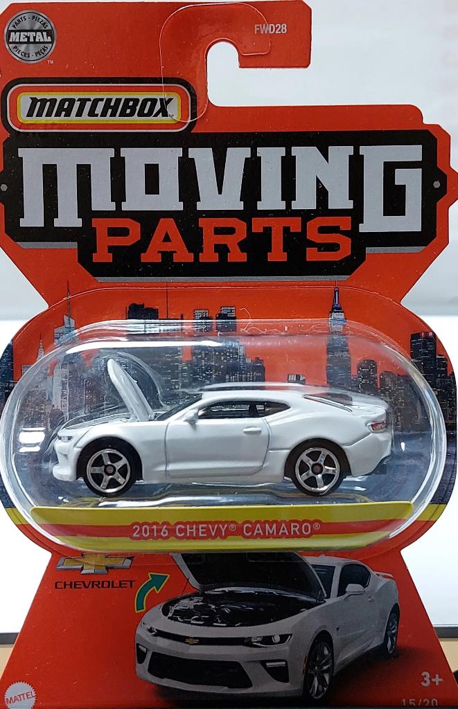 Matchbox: Moving Parts: 2016 Chevy Camaro Wit, ., Nieuw, Ophalen of Verzenden, .