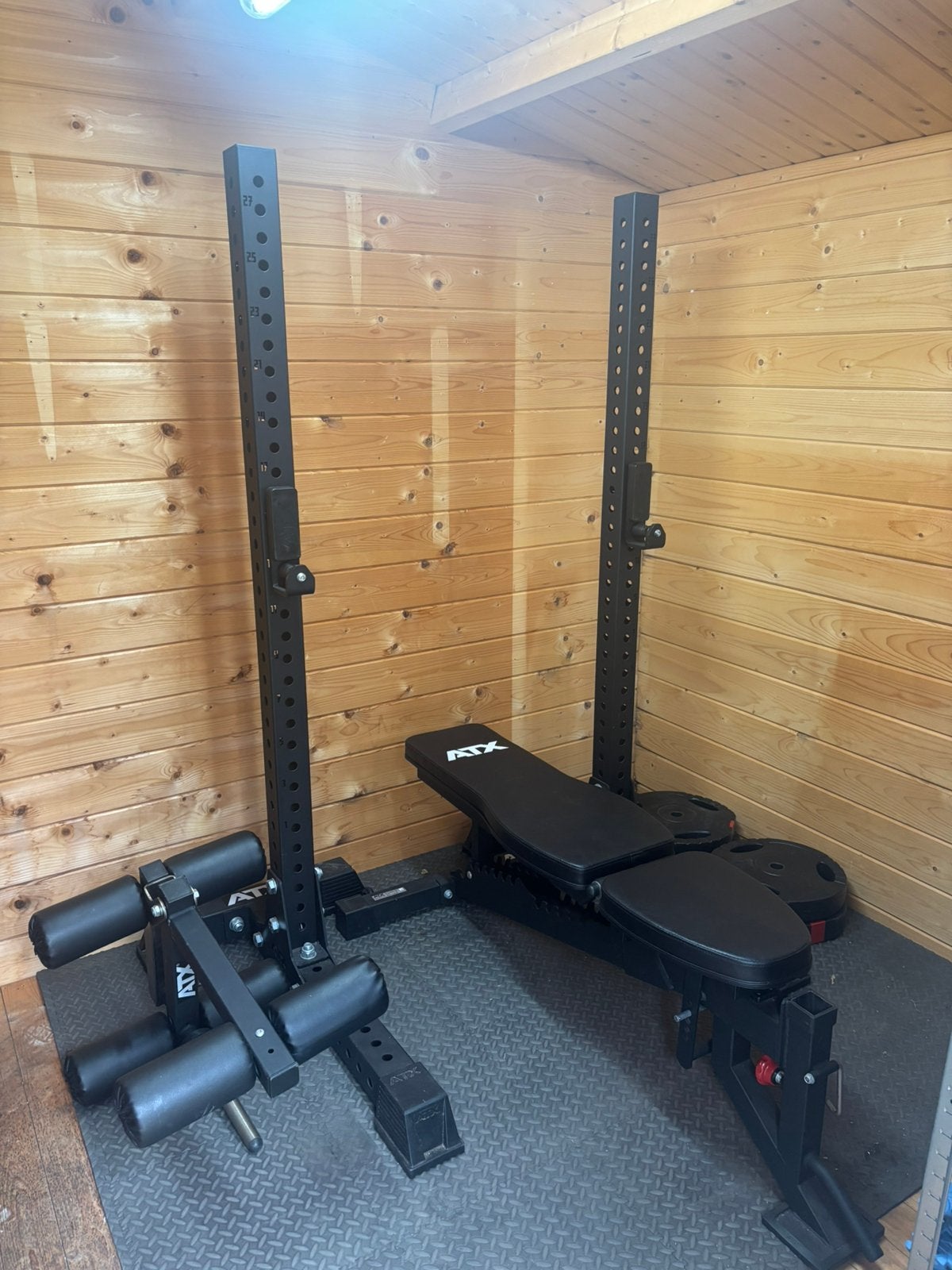 ATX Squat Rack met Verstelbare Fitnessbank, Ophalen, Zo goed als nieuw, Armen, Fitnessbank