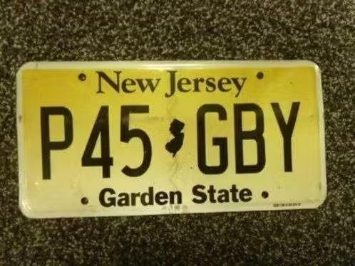 Kentekenplaat licenseplate New Jersey 2 USA, Verzamelen, Verzenden, Gebruikt, Auto's