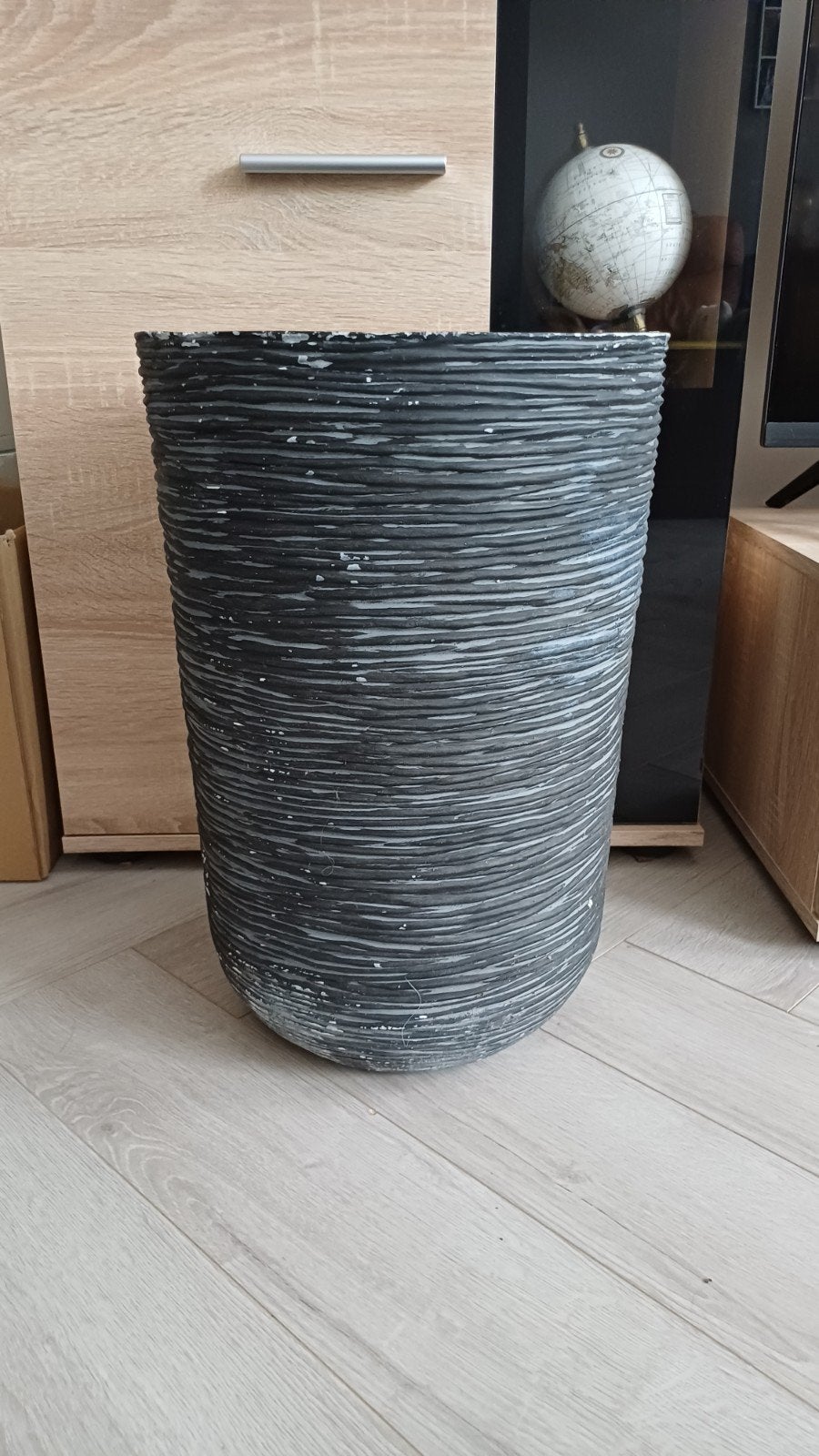 Hoge plantenpot Capi Europe Elegant Rib structuur, Tuin en Terras, Kunststof, Zo goed als nieuw, 40 tot 70 cm, Ophalen
