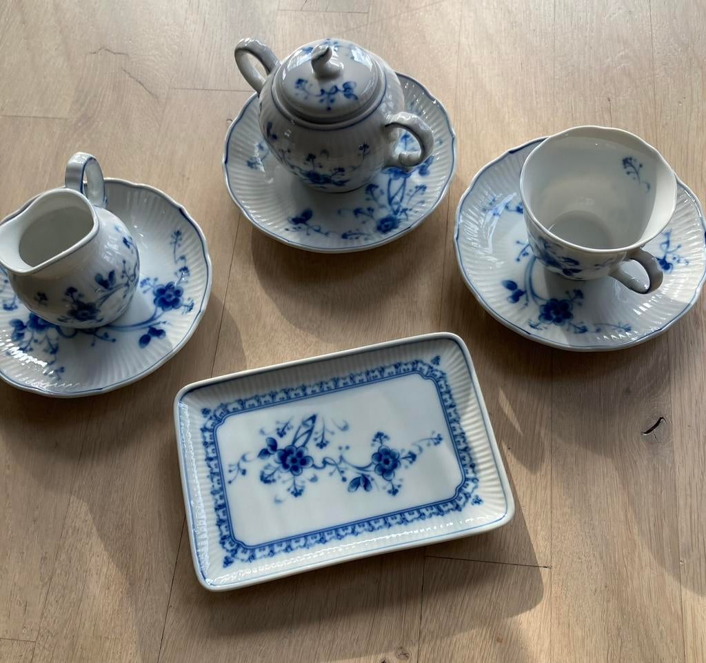 Servies theesetje no 7050 victoria blue, Verzenden, Zo goed als nieuw, Porselein, Overige typen