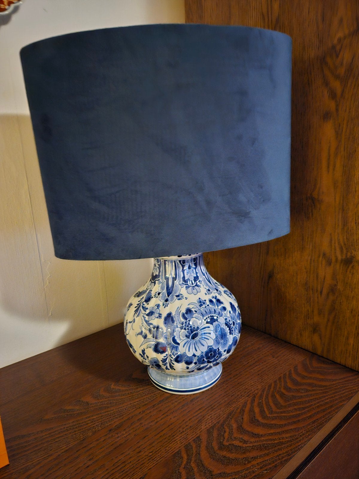 Prachtige Royal Delft blauwe tafellamp (1984), Ophalen, Zo goed als nieuw