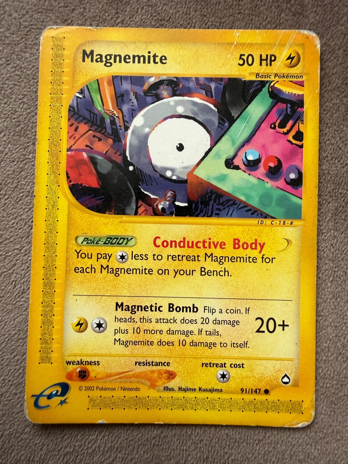 Magnemite Pokemon Aquapolis 91/147, Ophalen of Verzenden, Gebruikt