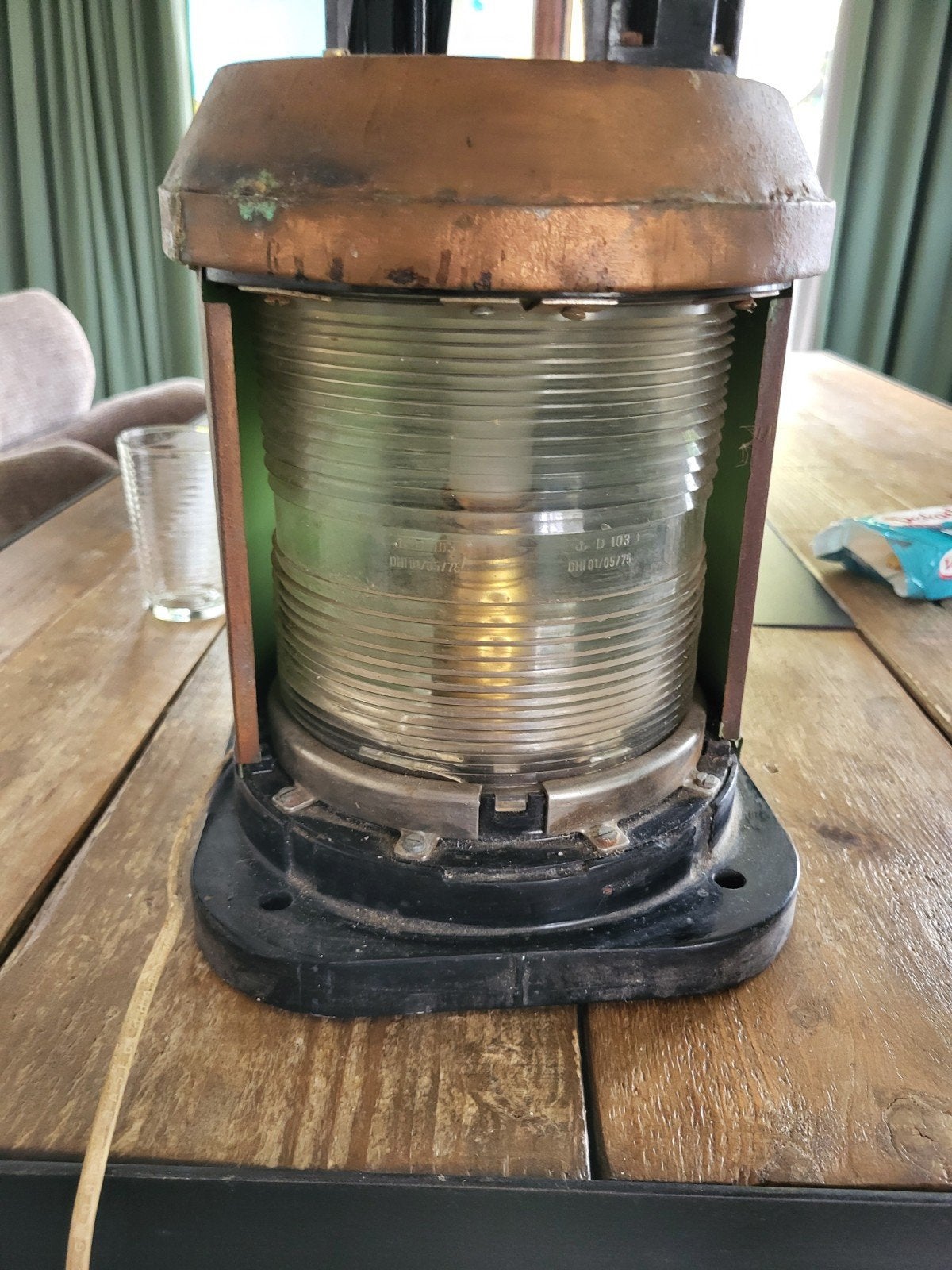 koperen scheepslamp - navigatielicht, Ophalen of Verzenden