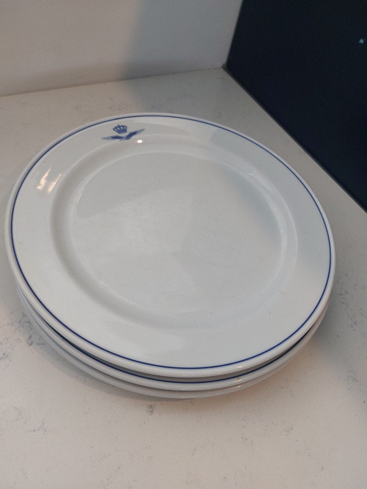Teab: 3 Royal Mosa Holland borden met KLM logo, Ophalen of Verzenden