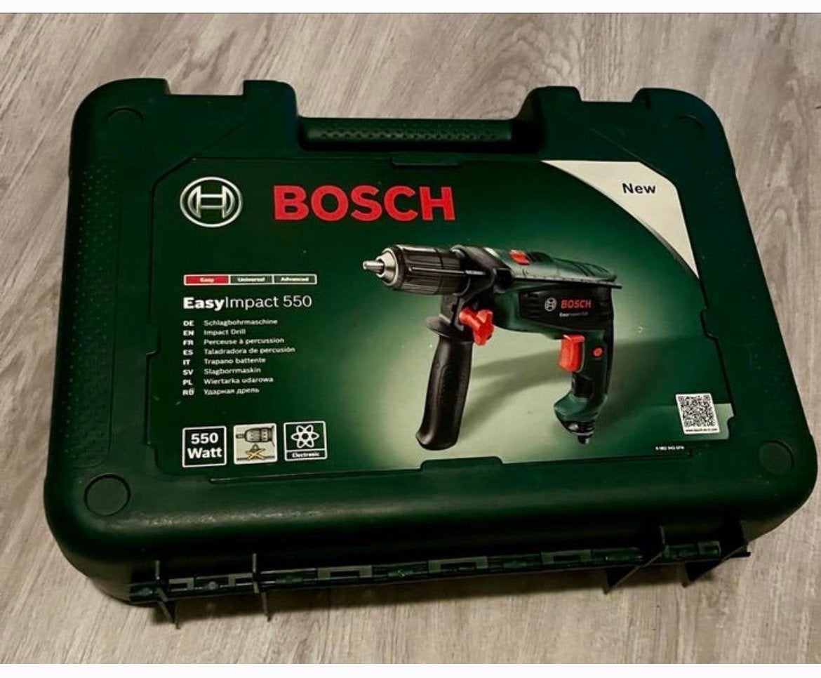 Bosch EasyImpact 550 Klopboormachine - zgan  in koffer, Doe-het-zelf en Verbouw, Zo goed als nieuw, Klopboormechanisme, 400 tot 600 watt