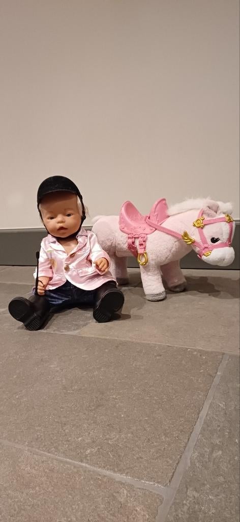 Baby Born met interactief paard, Ophalen of Verzenden, Babypop