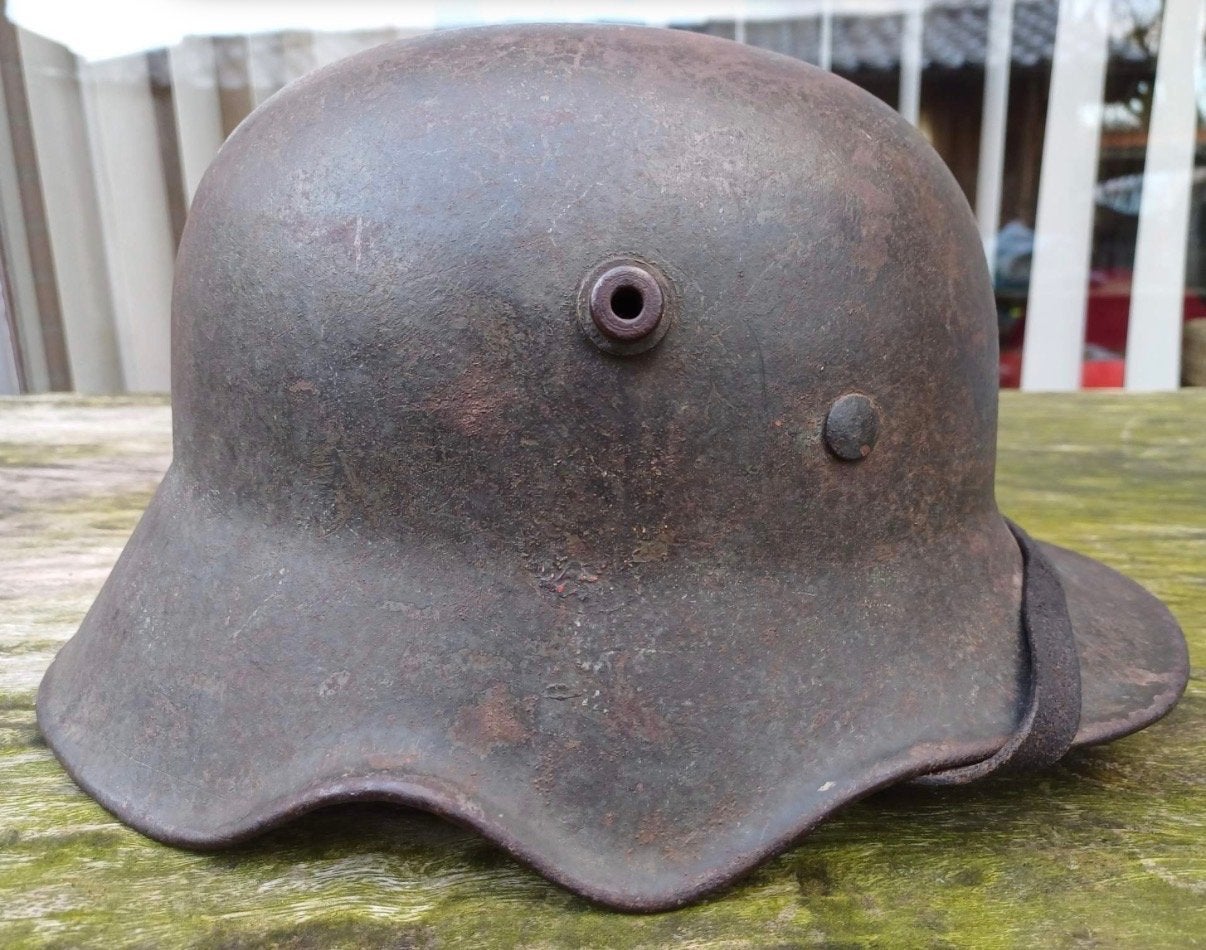 Gezocht! Duitse M18 Stahlhelm WO1 - Ear Cut Out, Ophalen, Landmacht, Duitsland, Helm of Baret