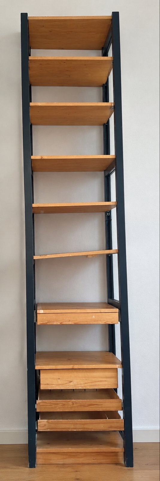 Lundia kast 250x50x40 cm - zwart frame, 3 laden + 6 planken, Huis en Inrichting, Ophalen, Gebruikt, 200 cm of meer, 50 tot 100 cm